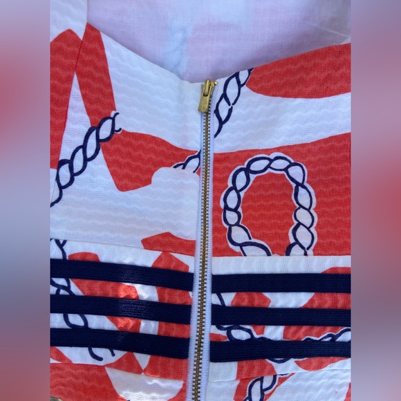 Lilly Pulitzer Dress 'Kirkland Booze Cruise Tango Orange" Size 8 Nautical Sun - Picture 8 of 8